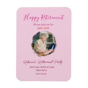 Happy retirement year name circle photo retired magnet