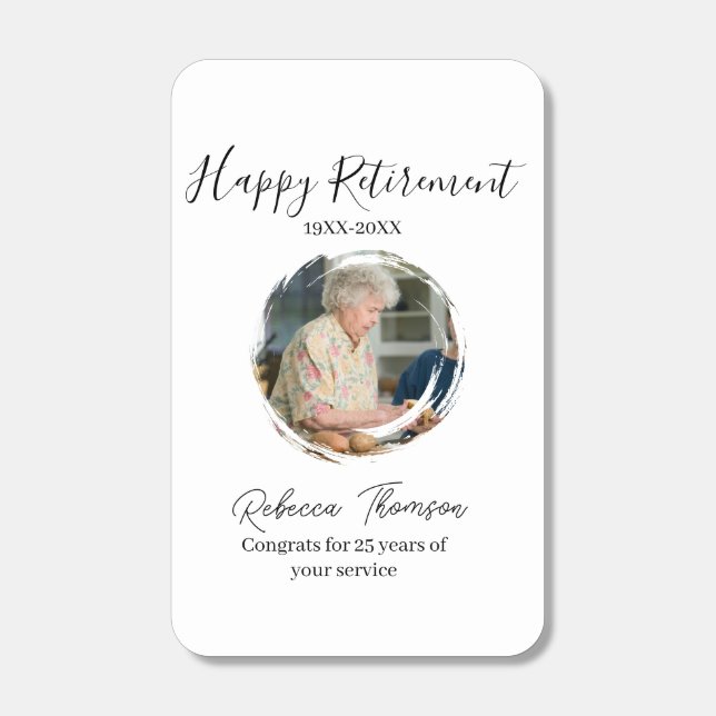 Happy retirement year name circle photo retired matchboxes (Front)