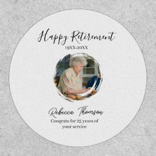 Happy retirement year name circle photo retired patch