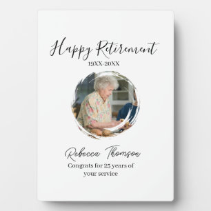 Happy retirement year name circle photo retired plaque