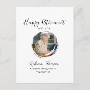 Happy retirement year name circle photo retired postcard