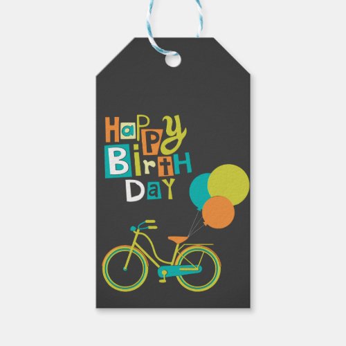 Happy Retro Birthday Gift Tags