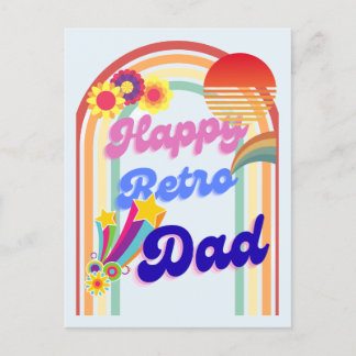 Happy Retro Dad Holiday Postcard