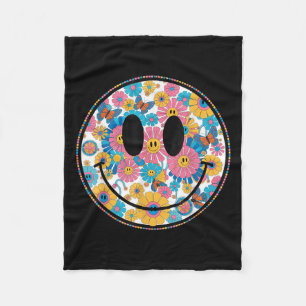 Happy Retro Daisy Smile Face Preppy Aesthetic Men Fleece Blanket