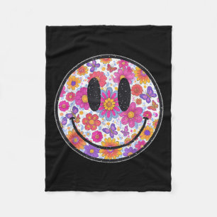 Happy Retro Daisy Smile Face Preppy Aesthetic Men Fleece Blanket