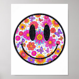Happy Retro Daisy Smile Face Preppy Aesthetic Men Poster