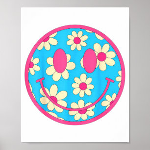 Happy Retro Daisy Smile Face Preppy Aesthetic Men Poster