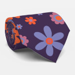  Happy Retro Flowers Cute 70s Hippie Daisy Pattern Neck Tie