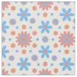 Happy Retro Flowers Cute 70s Pastel Daisy Pattern Fabric
