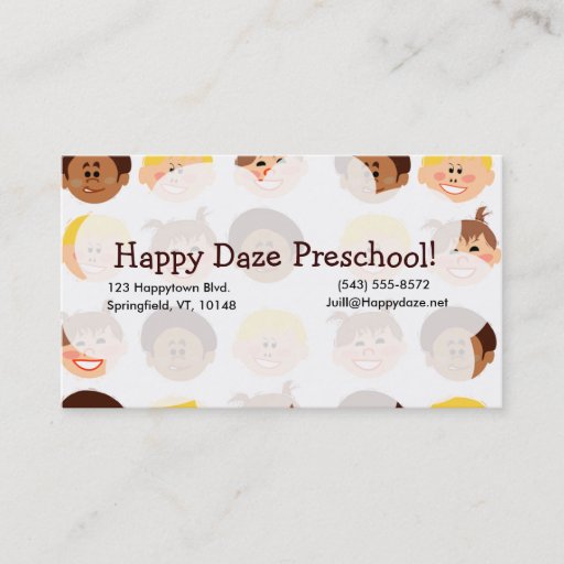 Customizable Happy Retro Kids Too Business Card Template