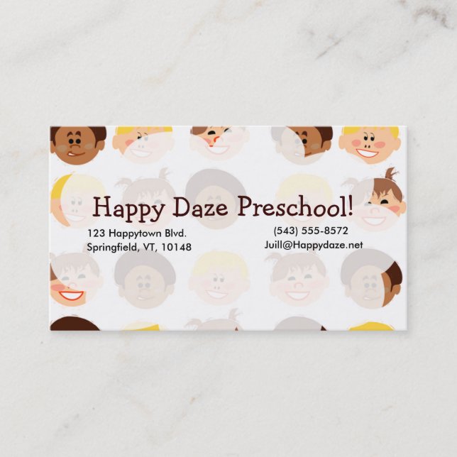 Happy Retro Kids Too Business Card (Front)
