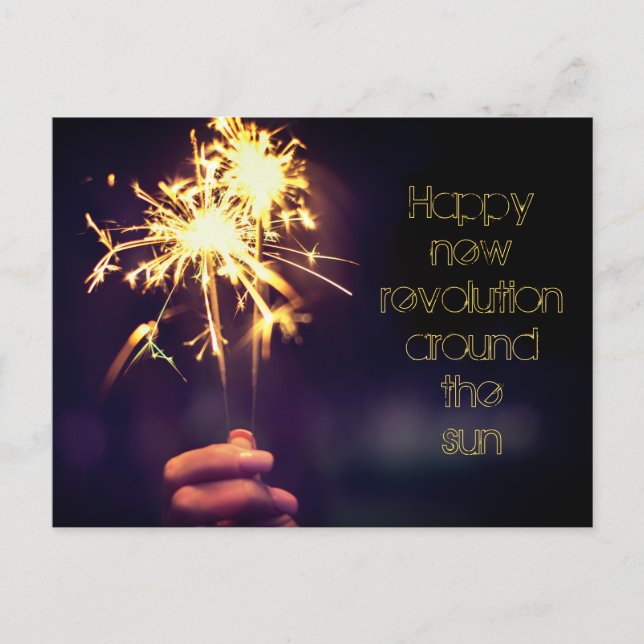 Happy revolution around the sun postcard (Front)