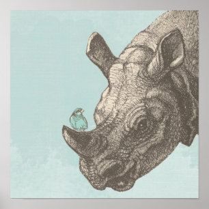 HAPPY RHINO POSTER