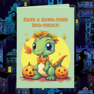 Happy Roar Some Cute Dino photo Halloween cards