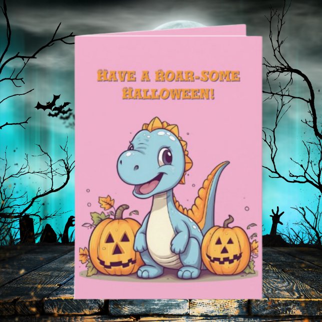 Happy Roar Some Cute Dino photo Halloween cards (Creator Uploaded)