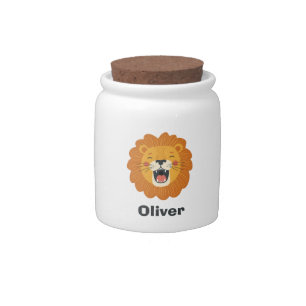 Happy Roaring Lion Face – Cute Jungle Animal Candy Jar