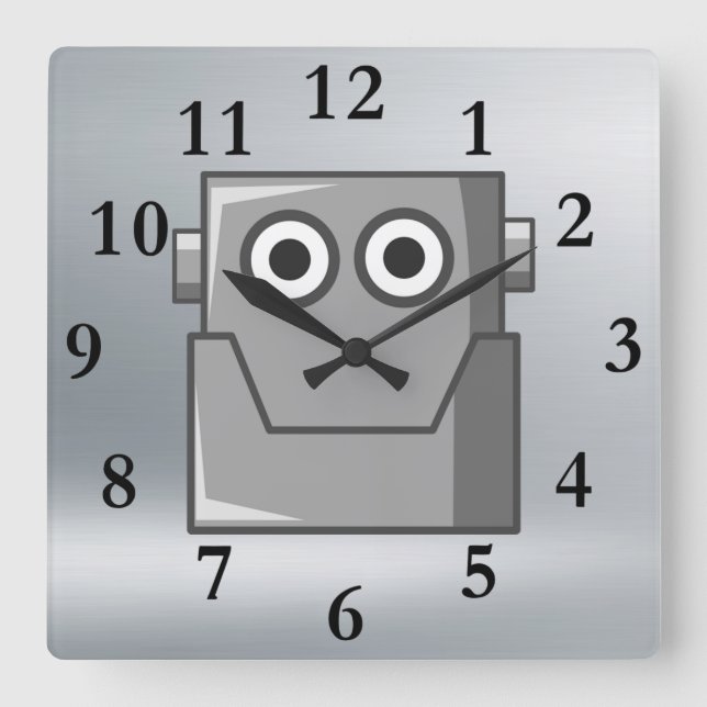 HAPPY ROBOT HEAD CLOCK (Front)