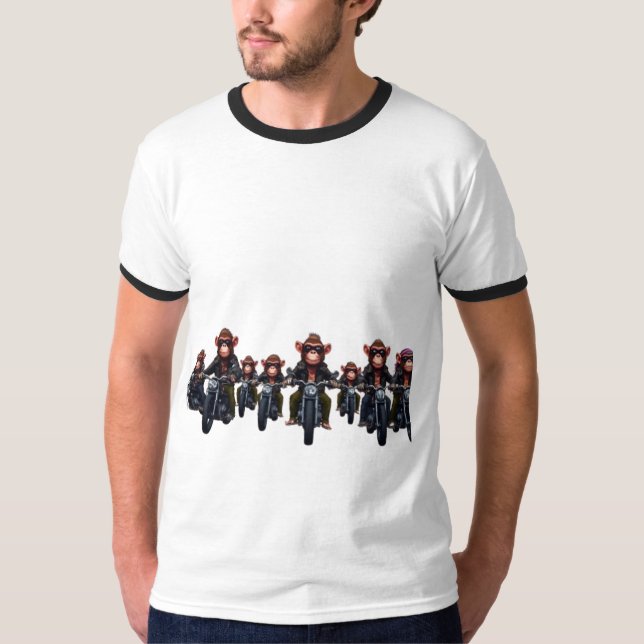 Happy Rockin' Chimp Drummer T-Shirt (Front)