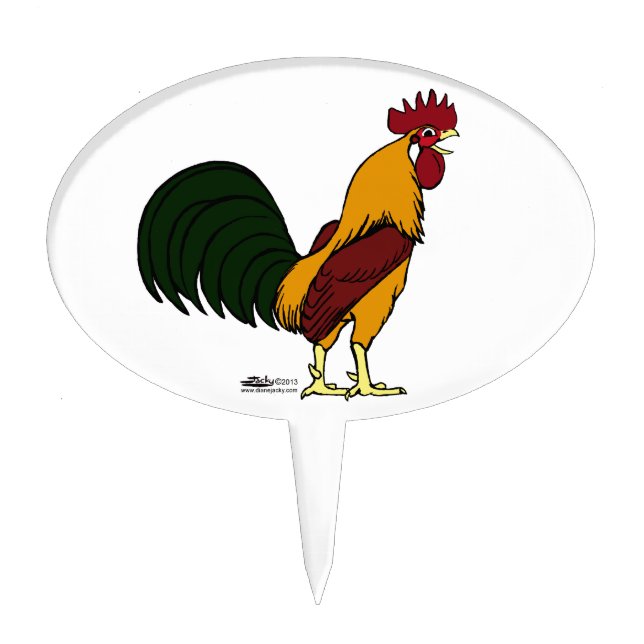 Happy Rooster Cake Topper (Front)