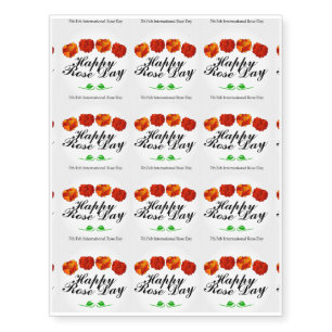 Happy Rose day Temporary Tattoos