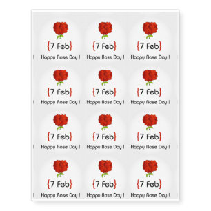 Happy Rose day Temporary Tattoos