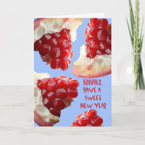 Happy Rosh Hashanah for Brother Pomegranate Holiday Card