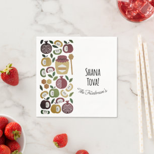 Happy Rosh Hashanah Fun Icons Shanah Tova Name Napkins