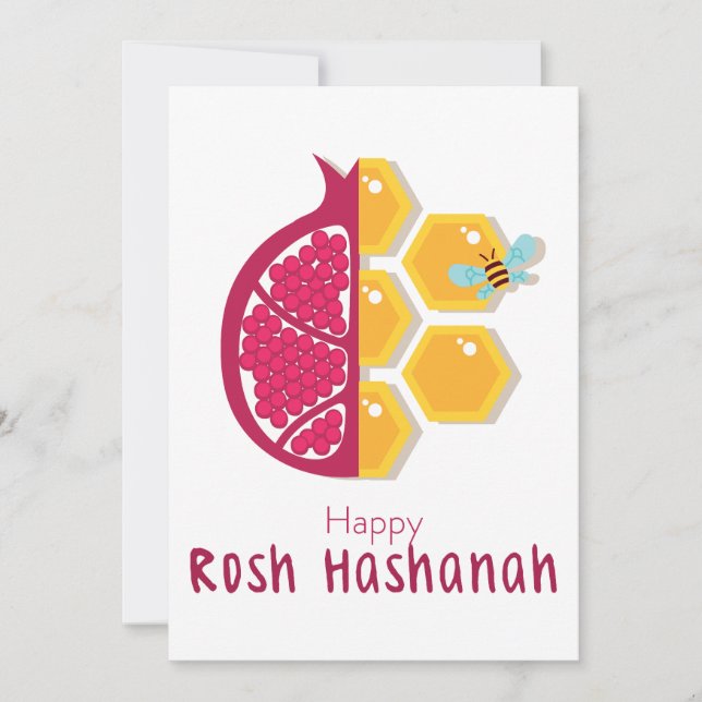 Happy Rosh Hashanah Happy New Year Holiday Note Card (Front)