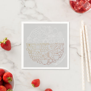 Happy Rosh Hashanah Holiday Icons Shanah Tova Name Napkins