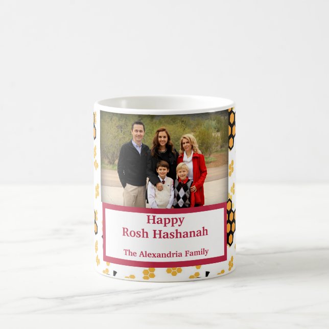 Happy Rosh Hashanah Jewish New Year custom photo Coffee Mug (Center)