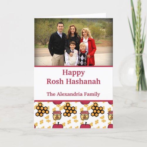 Happy Rosh Hashanah Jewish New Year custom photo Holiday Card