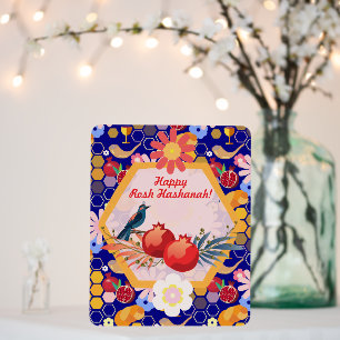 Happy Rosh Hashanah Jewish New Year Floral Pattern Foam Board