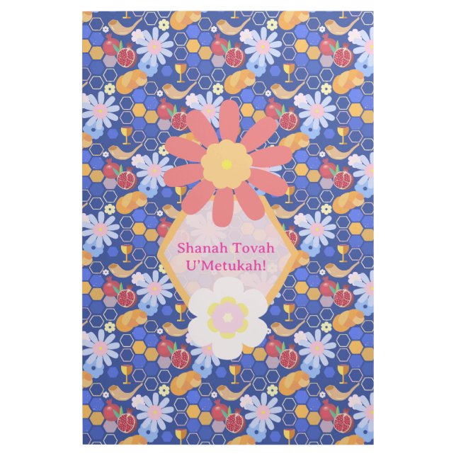 Happy Rosh Hashanah Jewish New Year Floral Pattern Gallery Wrap (Front)