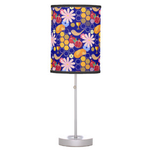 Happy Rosh Hashanah Jewish New Year Floral Pattern Table Lamp
