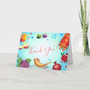 Happy Rosh Hashanah Jewish New Year Honey & Apple Letterpress Thank You Card
