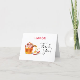 Happy Rosh Hashanah Jewish New Year Honey & Apple Thank You Card