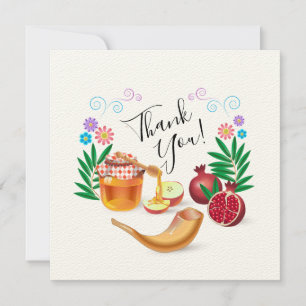 Happy Rosh Hashanah Jewish New Year Honey & Apple Thank You Card