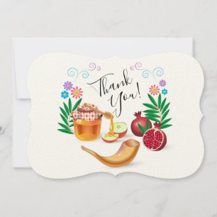 Happy Rosh Hashanah Jewish New Year Honey & Apple Thank You Card