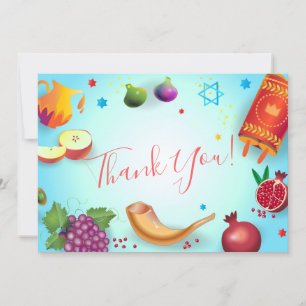 Happy Rosh Hashanah Jewish New Year Honey & Apple Thank You Card