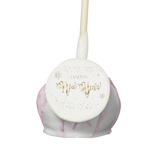 Happy Rosh Hashanah Jewish New Year Vintage Gold Cake Pops (Front)
