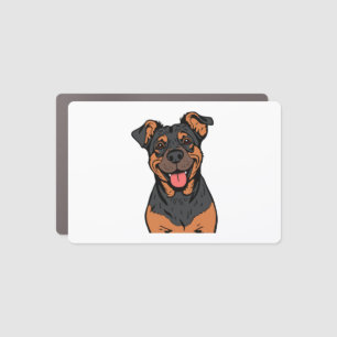 Happy Rottweiler Cartoon � Cute and Friendly Dog Car Magnet