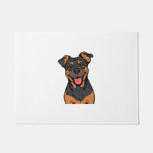 Happy Rottweiler Cartoon � Cute and Friendly Dog Doormat
