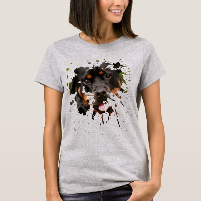 Happy Rottweiler Close-up T-Shirt (Front)