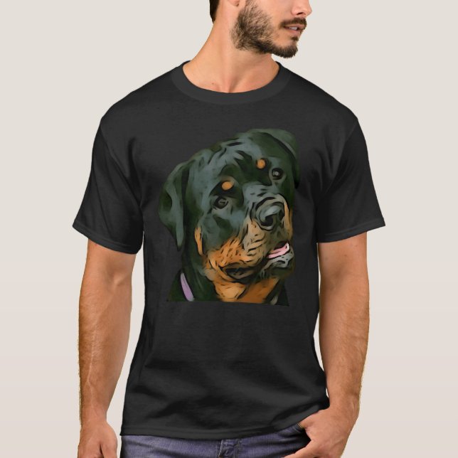 Happy Rottweiler Hat T-Shirt (Front)