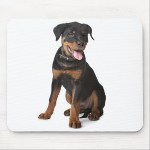 Happy Rottweiler Puppy Dog Mousepad