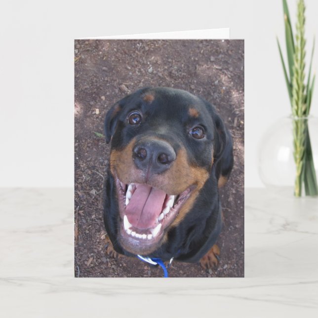 Happy Rottweiler Puppy Father's Day Card (Front)