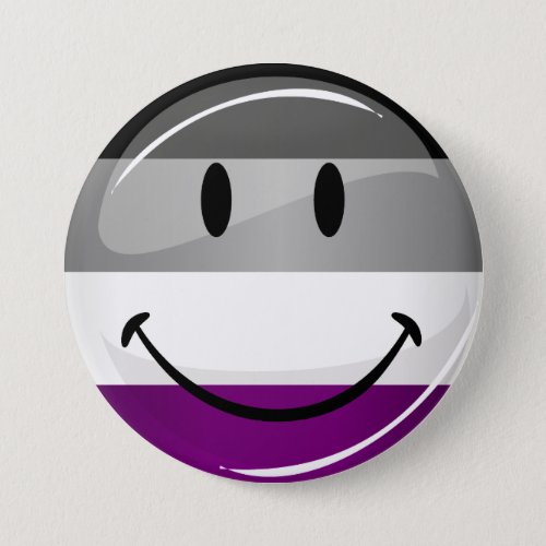 Happy Round Asexual Flag Button