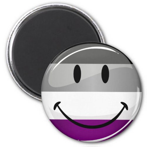 Happy Round Asexual Flag Magnet