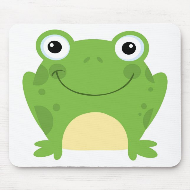 Happy Round Frog Mouse Pad (Front)