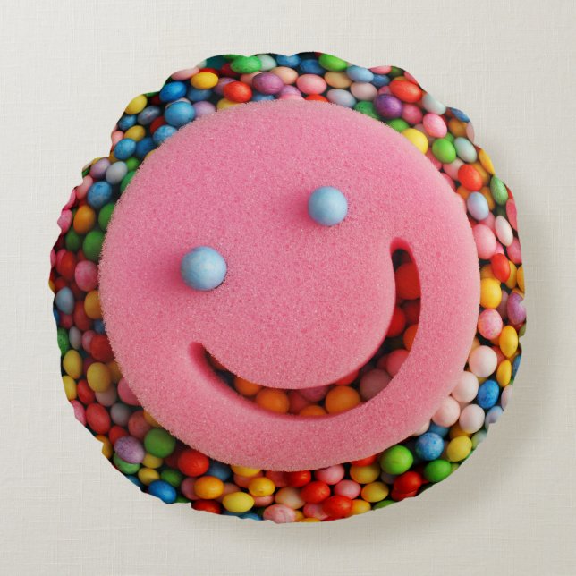 Happy Round Pillow (Front)
